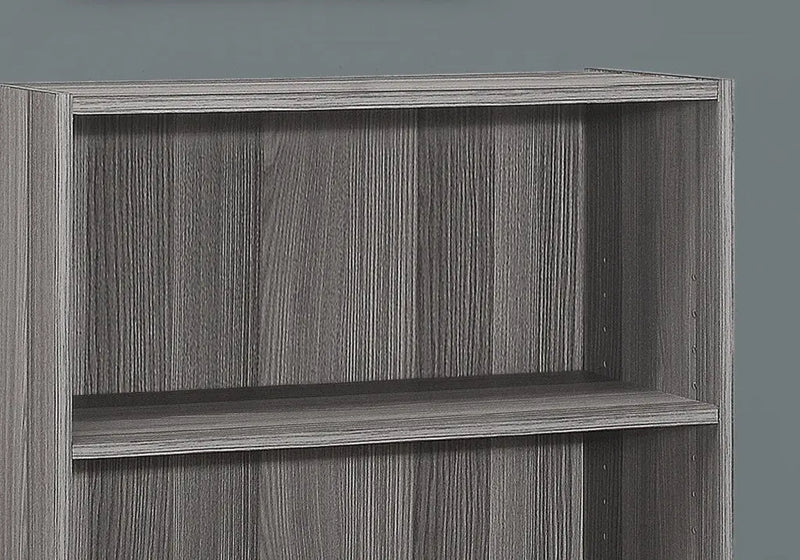 Gray Wood Adjustable Three Tier Bookcase - GreatEagleInc