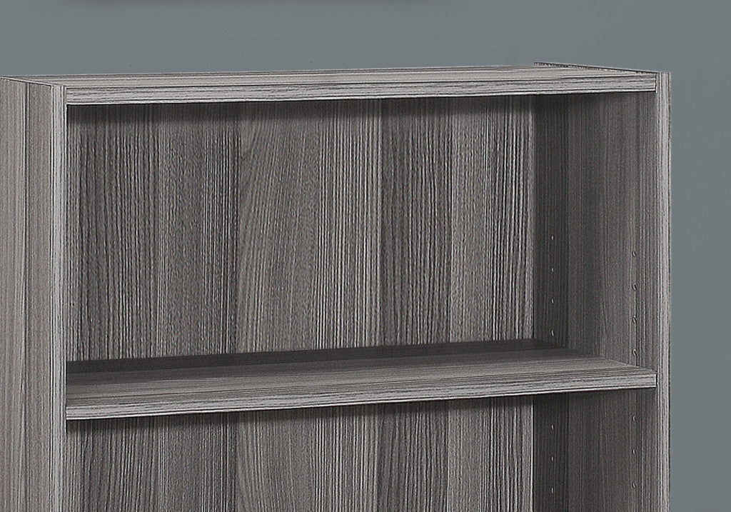 Gray Wood Adjustable Three Tier Bookcase - GreatEagleInc
