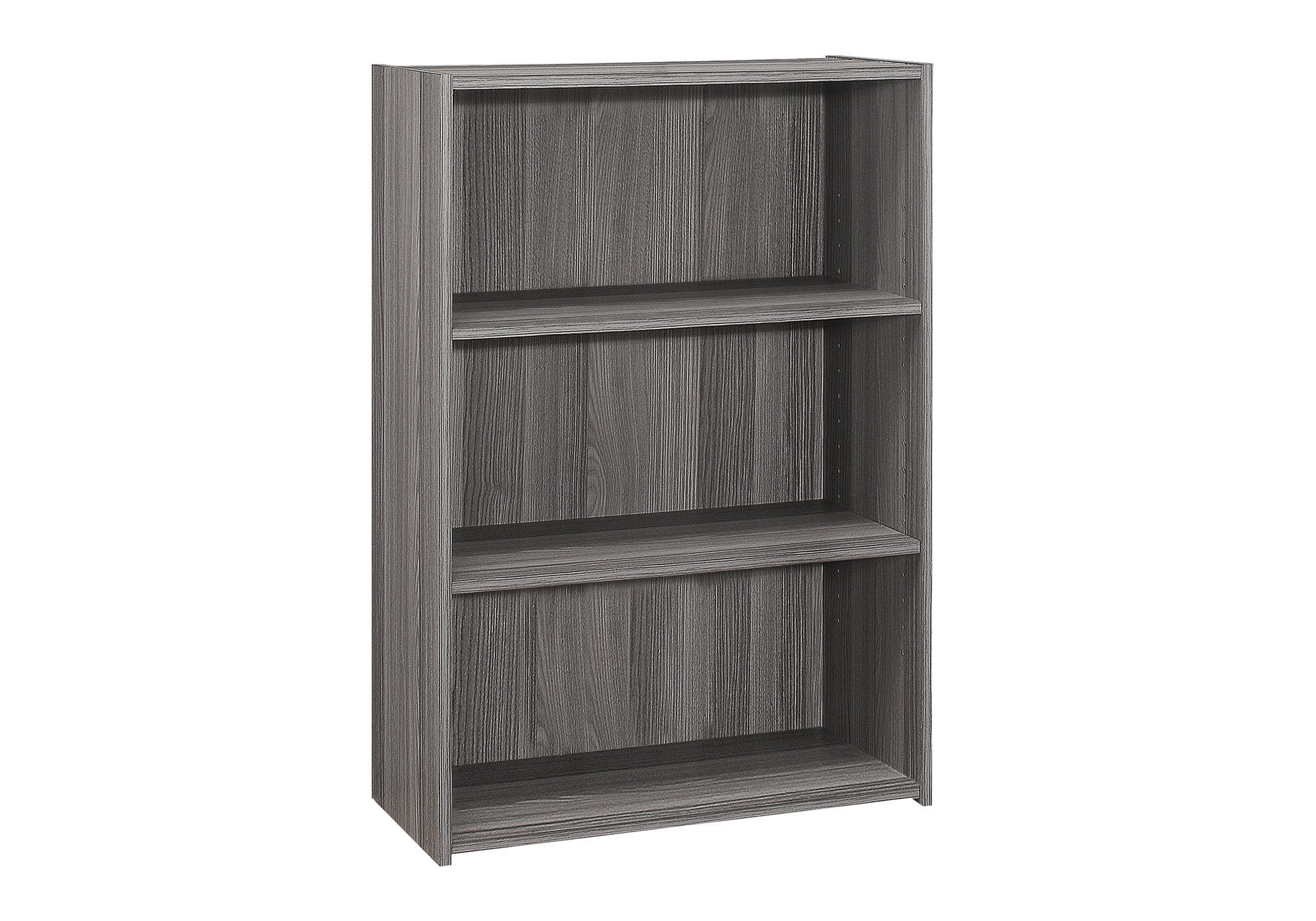 Gray Wood Adjustable Three Tier Bookcase - GreatEagleInc