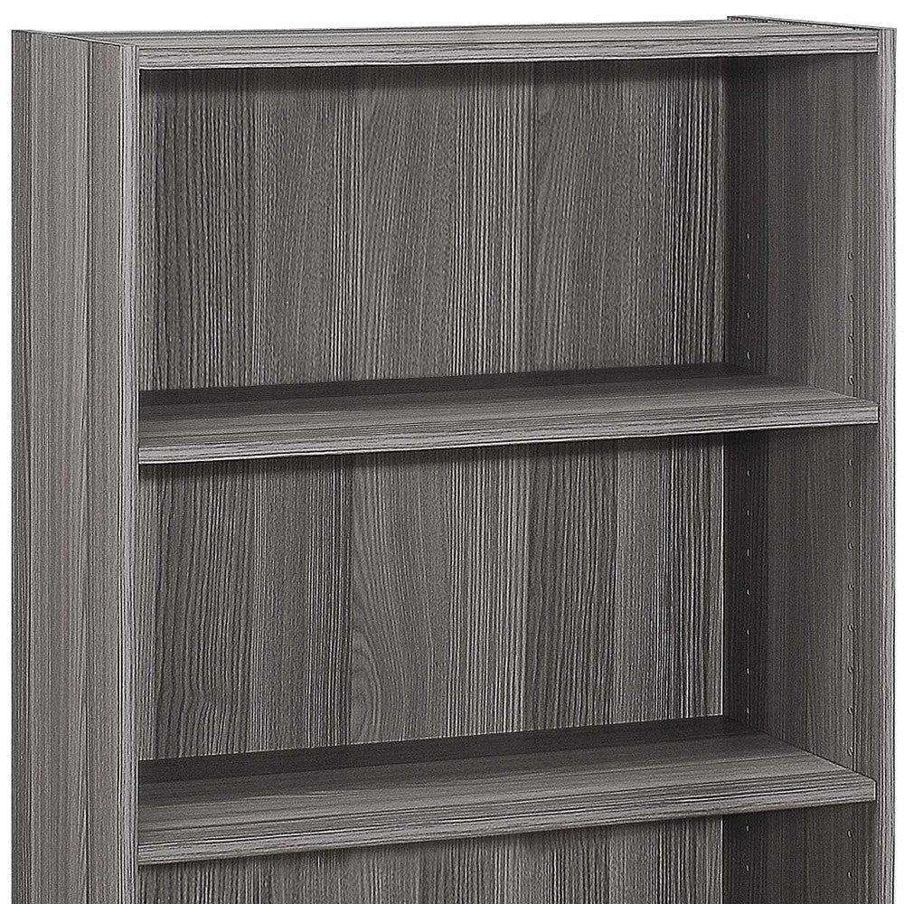 Gray Wood Adjustable Three Tier Bookcase - GreatEagleInc