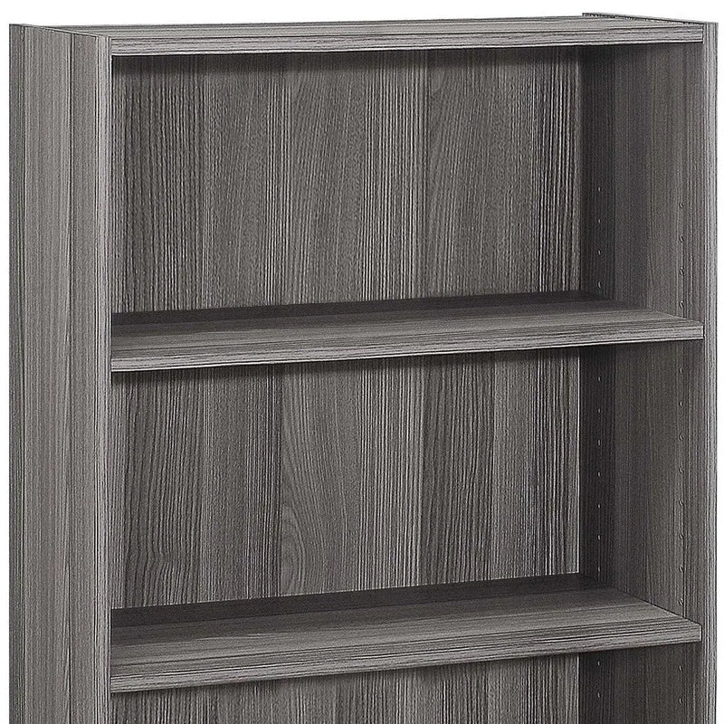 Gray Wood Adjustable Three Tier Bookcase - GreatEagleInc