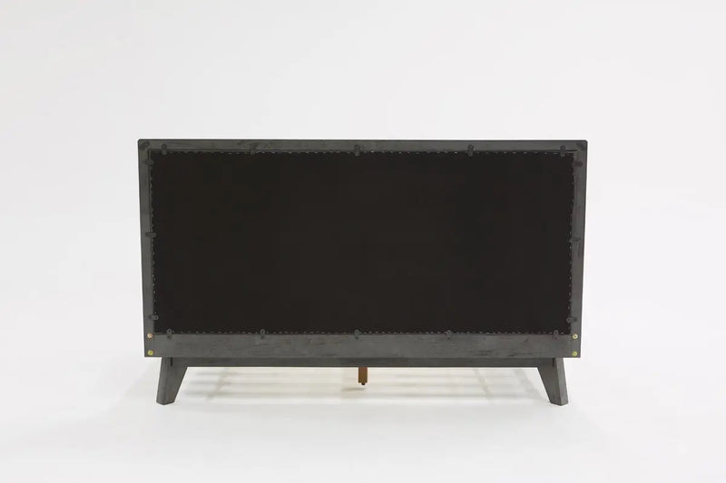Gray Wood And Linen King Bed Frame Homeroots Bed & Bath