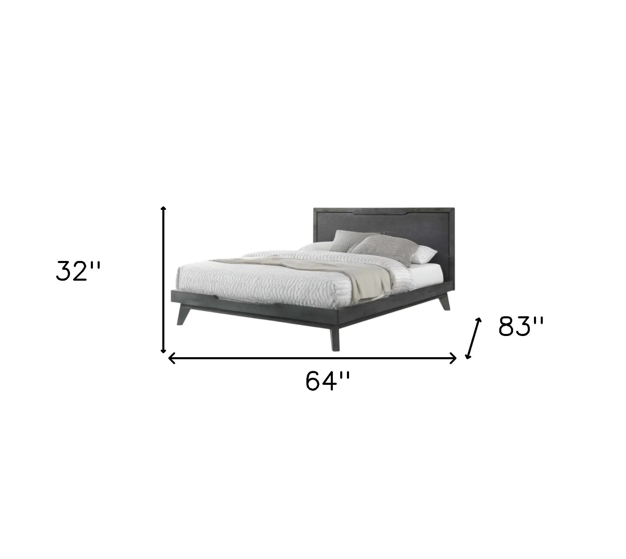 Gray Wood And Linen Queen Bed Frame Homeroots Bed & Bath