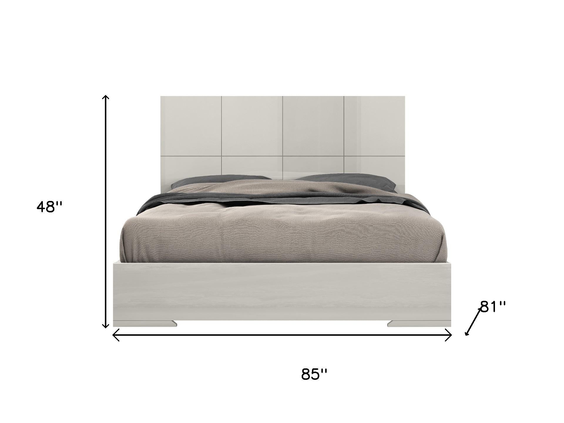 Gray Wood King Bed Frame - GreatEagleInc