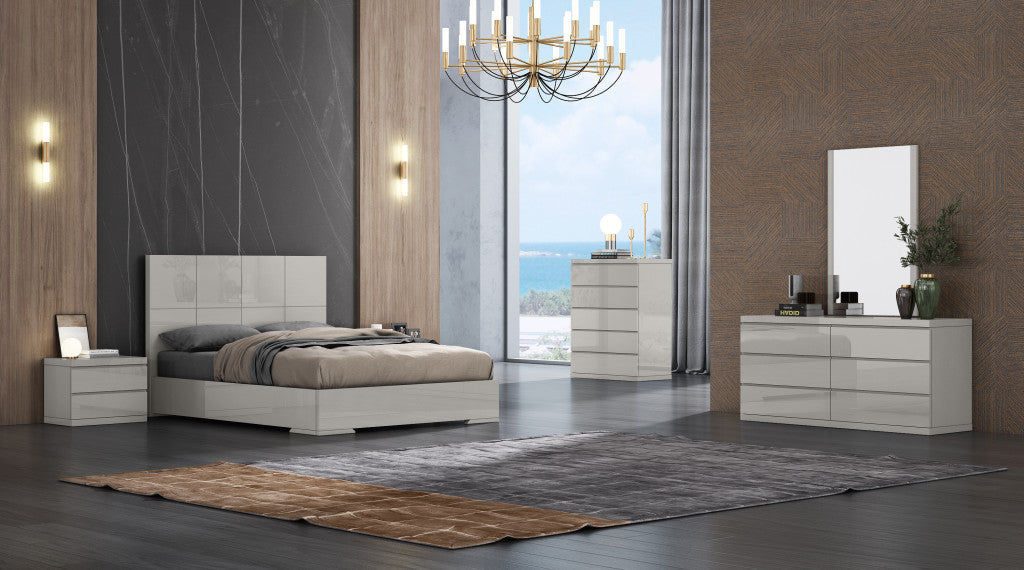 Gray Wood King Bed Frame - GreatEagleInc