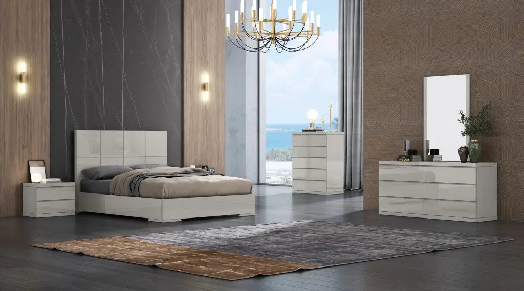 Gray Wood King Bed Frame - GreatEagleInc