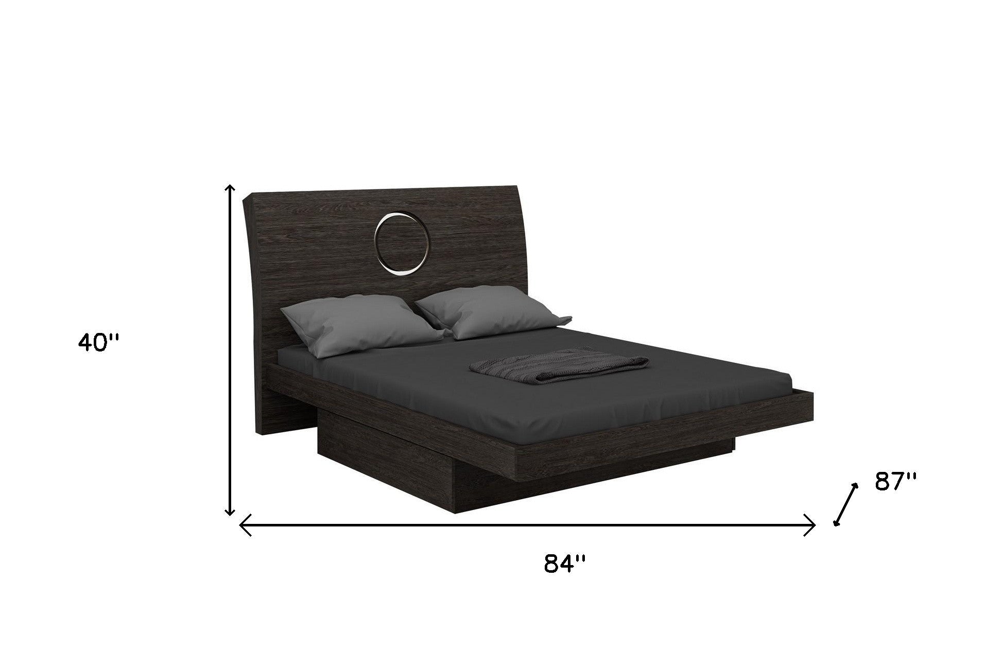 Gray Wood King Bed Frame With Drawer With Drawer Storage Homeroots Bed & Bath