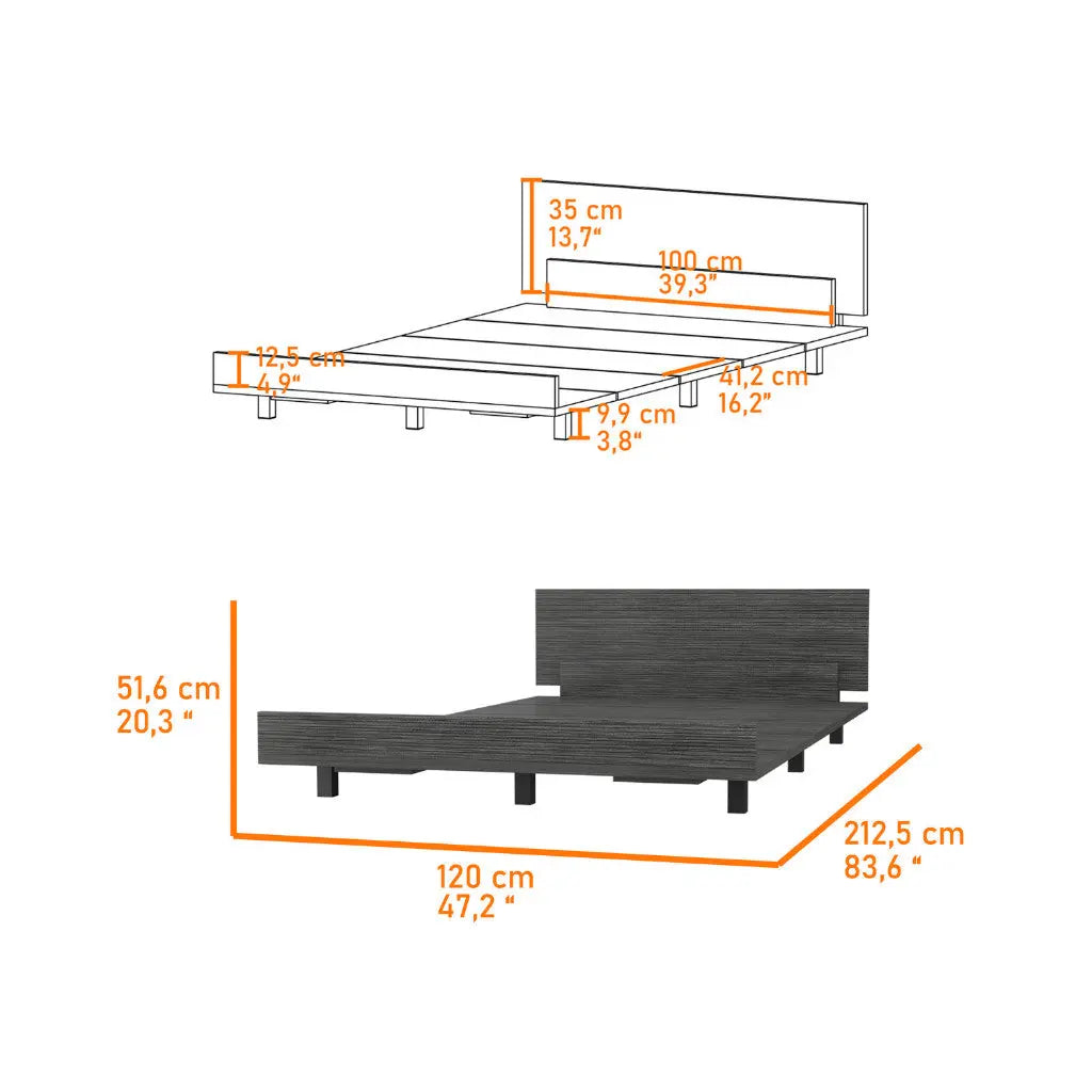 Gray Wood Twin Bed Frame Homeroots Bed & Bath