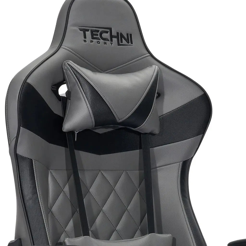 Gray and Black Adjustable Height Swivel Rolling Gaming Chair Homeroots Office