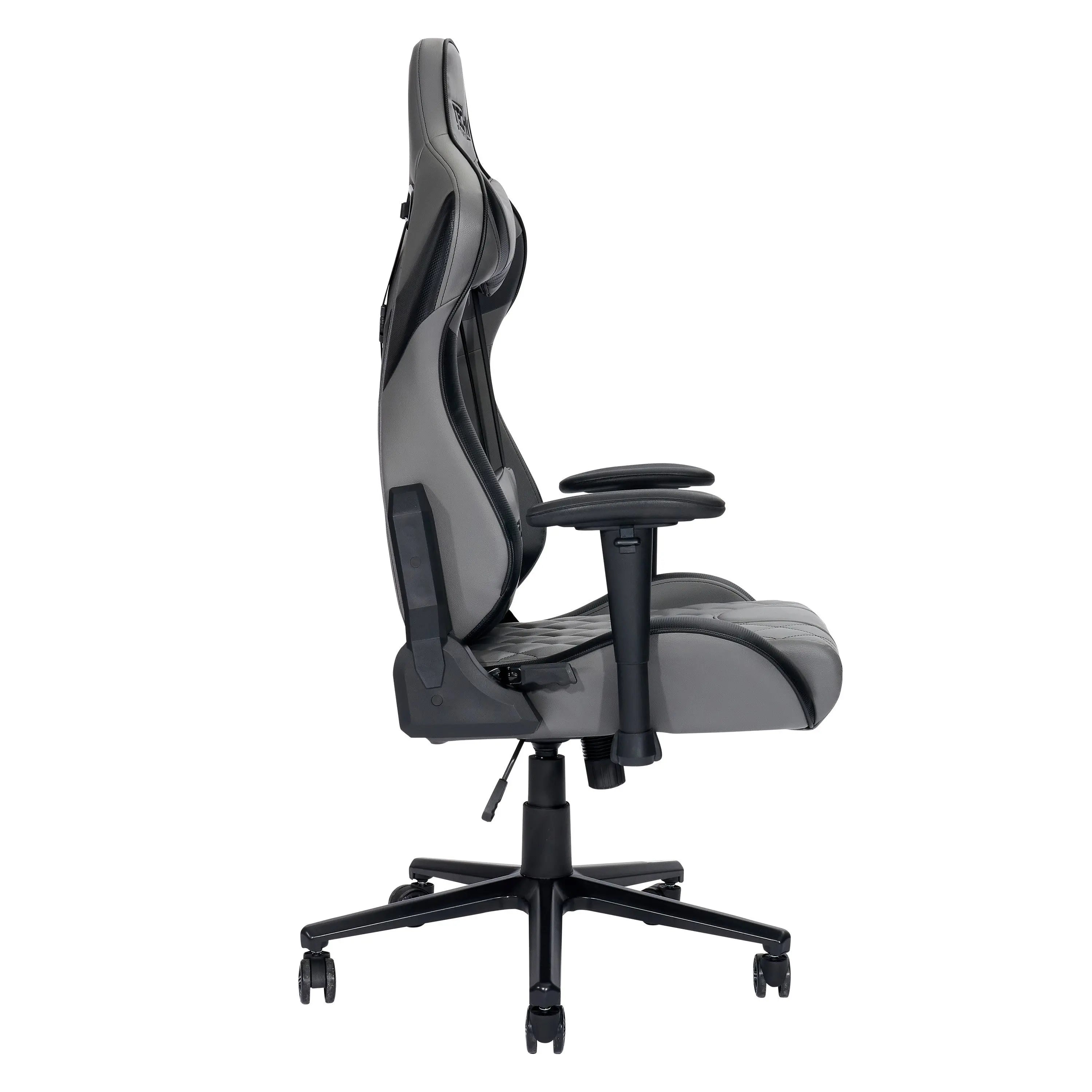 Gray and Black Adjustable Height Swivel Rolling Gaming Chair Homeroots Office
