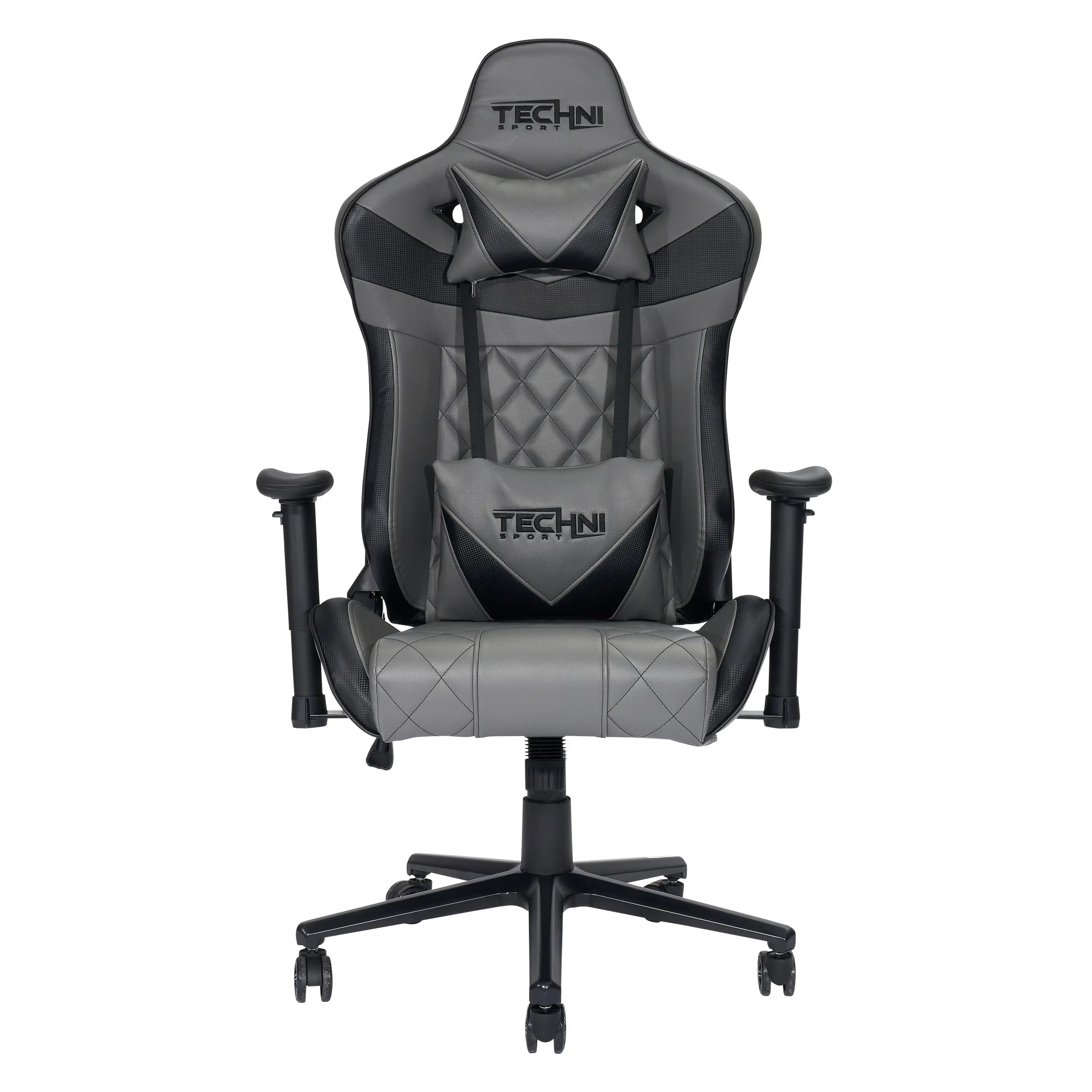 Gray and Black Adjustable Height Swivel Rolling Gaming Chair Homeroots Office