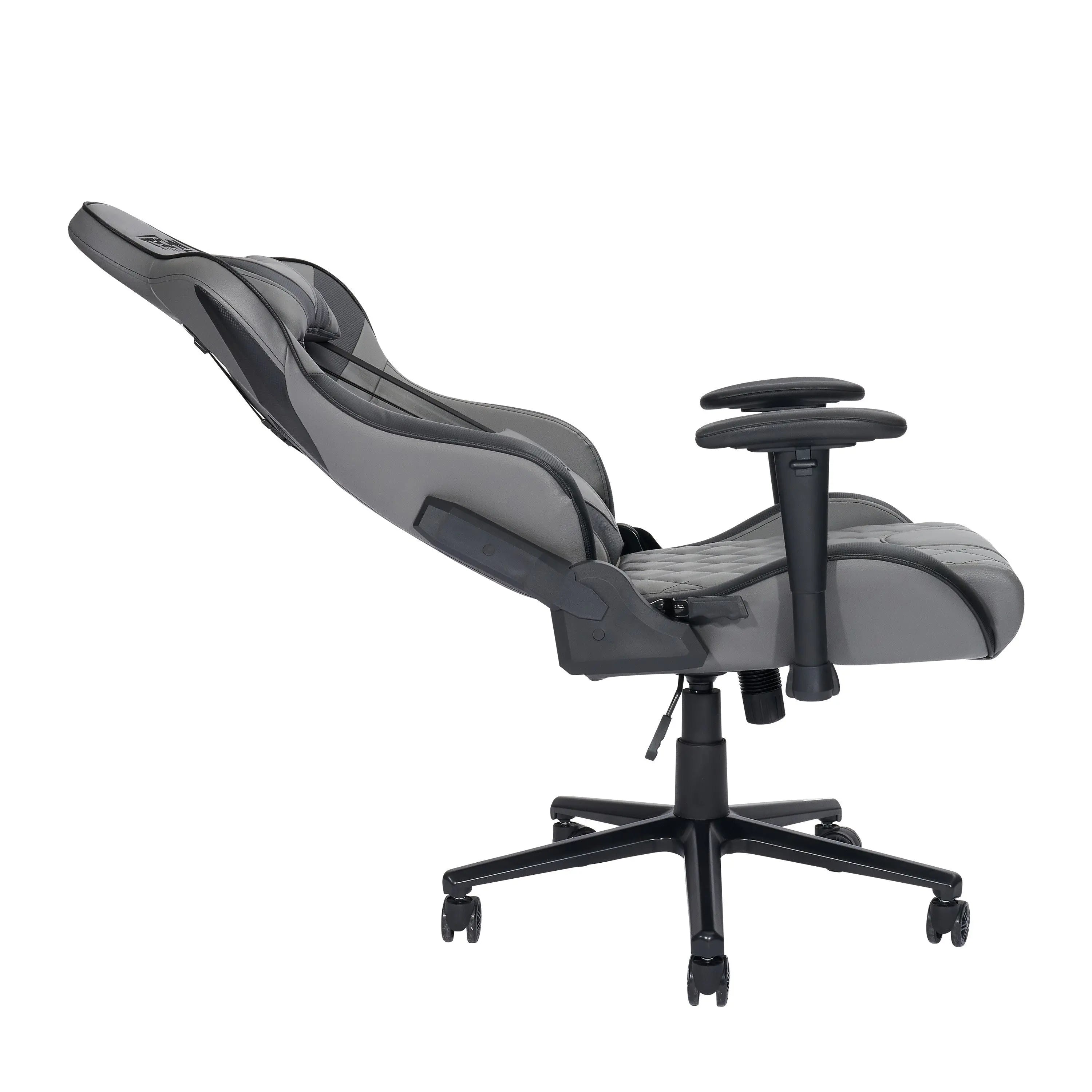 Gray and Black Adjustable Height Swivel Rolling Gaming Chair Homeroots Office