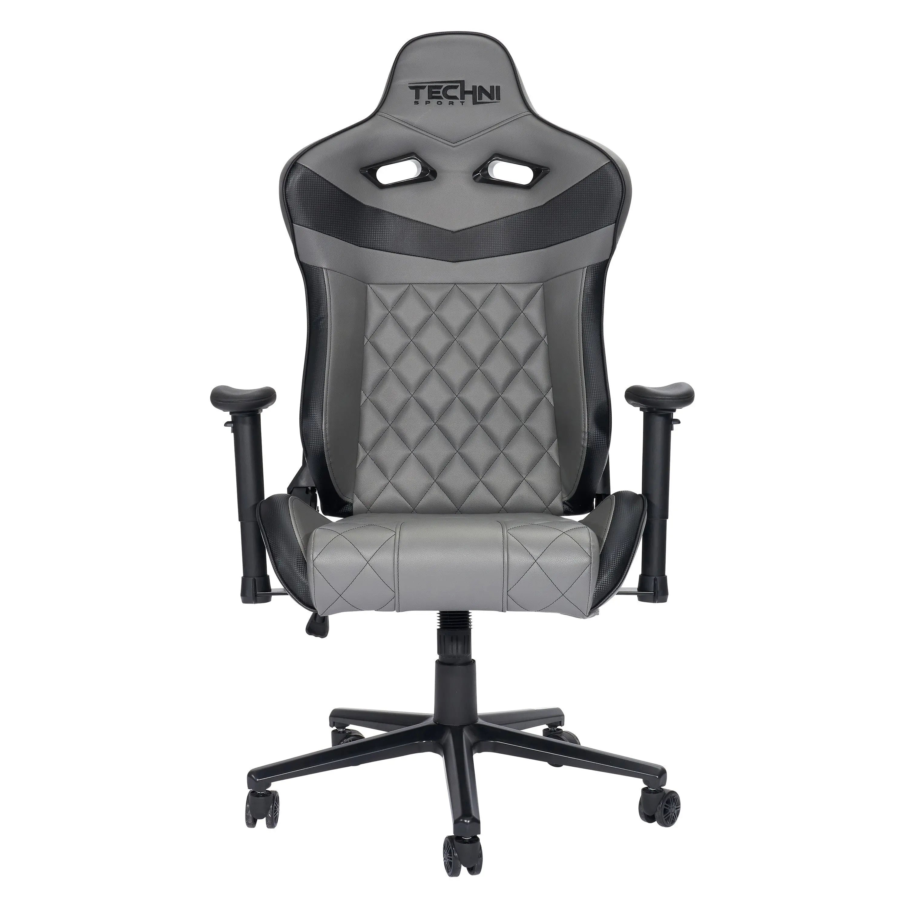 Gray and Black Adjustable Height Swivel Rolling Gaming Chair Homeroots Office