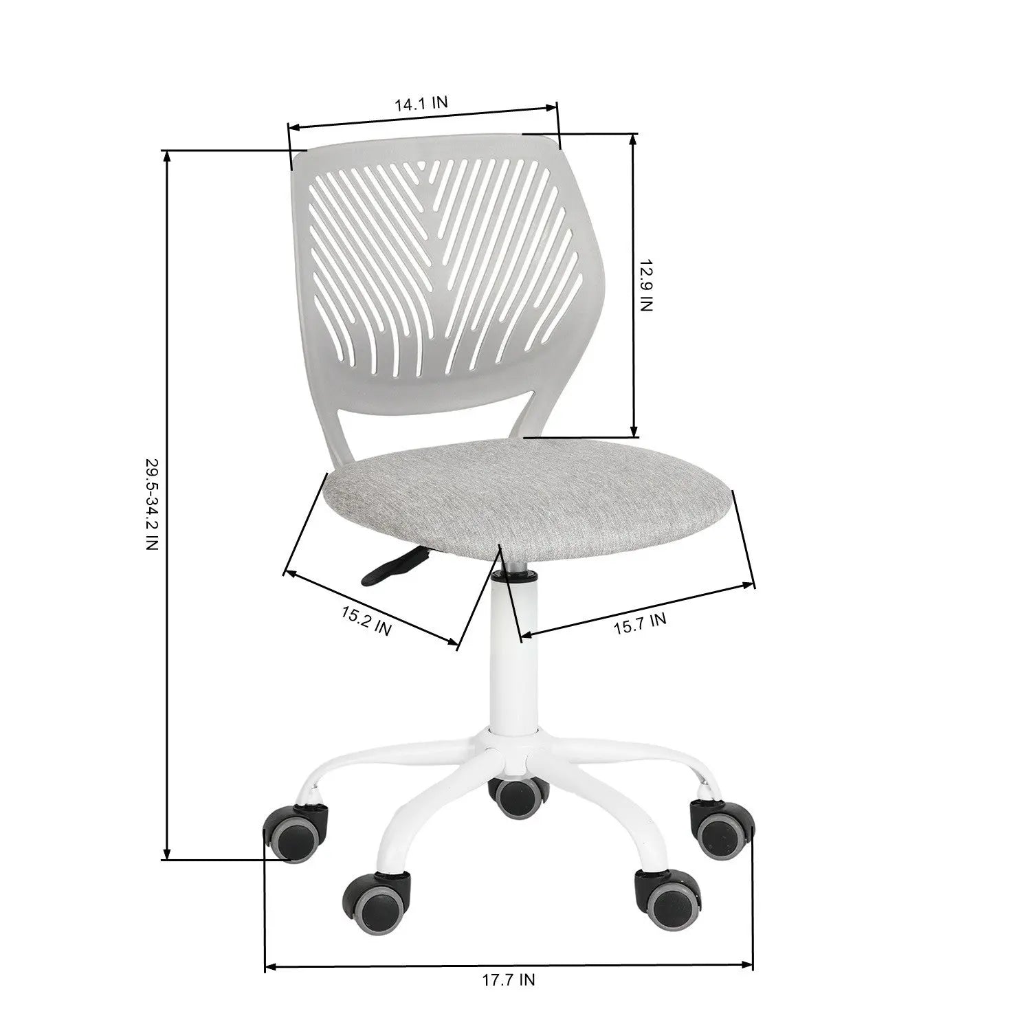 Gray and Black Adjustable Height Swivel Rolling Office Chair Homeroots Office