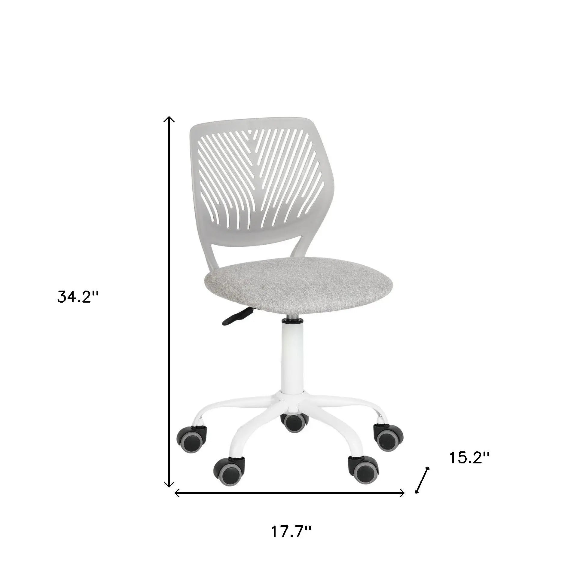Gray and Black Adjustable Height Swivel Rolling Office Chair Homeroots Office