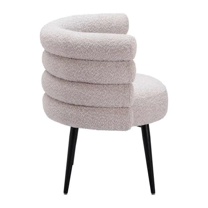 Gray and Black Upholstered Faux Fur Slat Back Dining Arm Chair - GreatEagleInc