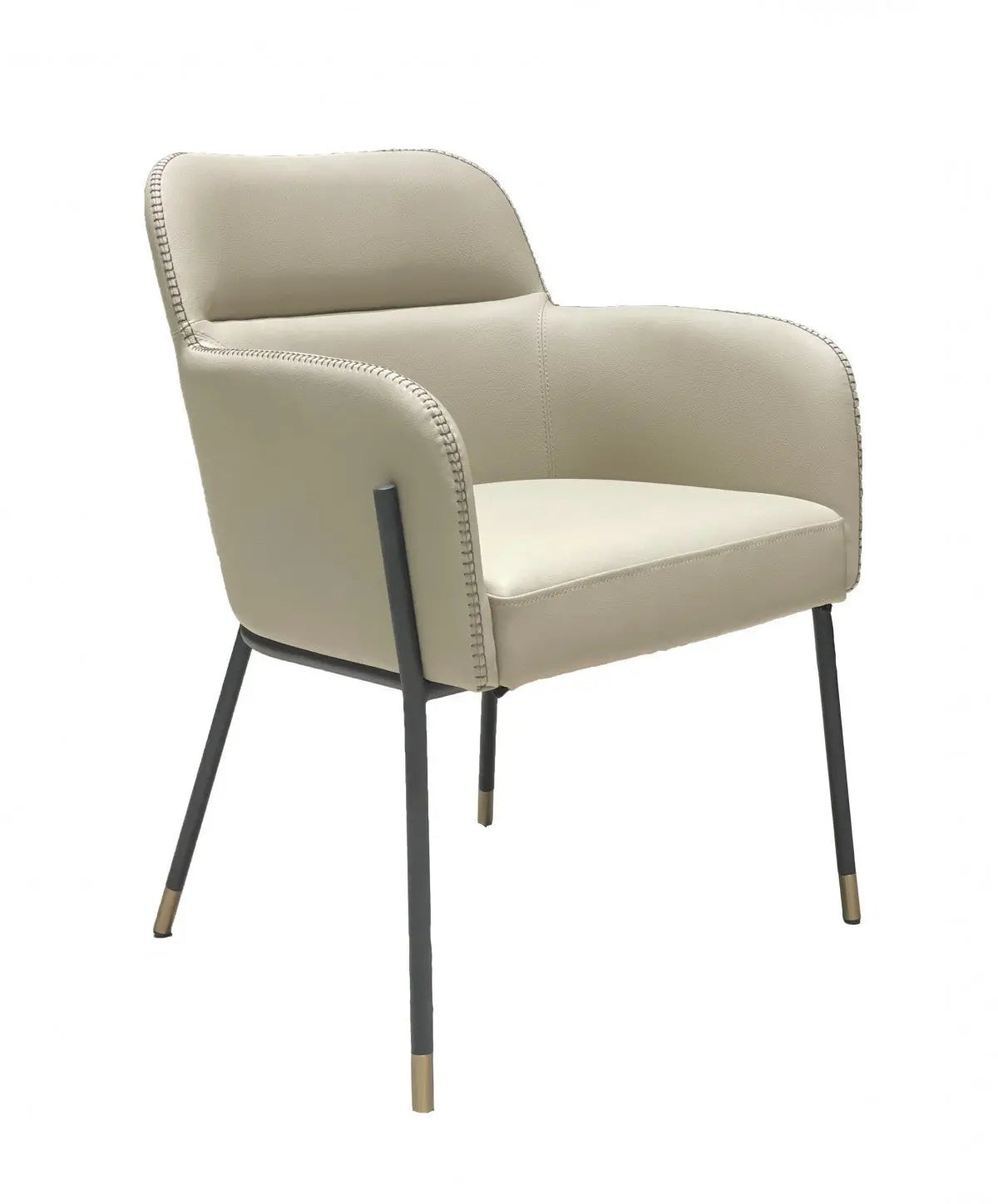 Gray and Black Upholstered Faux Leather Slat Back Dining Arm Chair Homeroots Kitchen & Dining