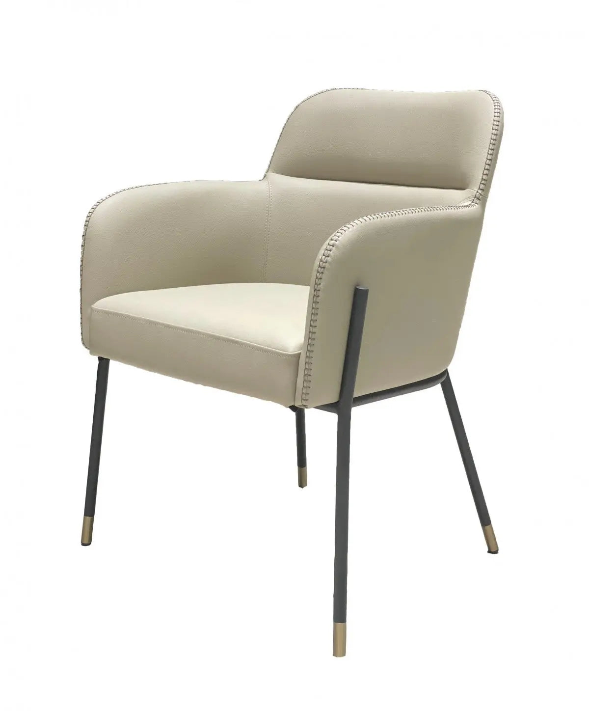 Gray and Black Upholstered Faux Leather Slat Back Dining Arm Chair Homeroots Kitchen & Dining