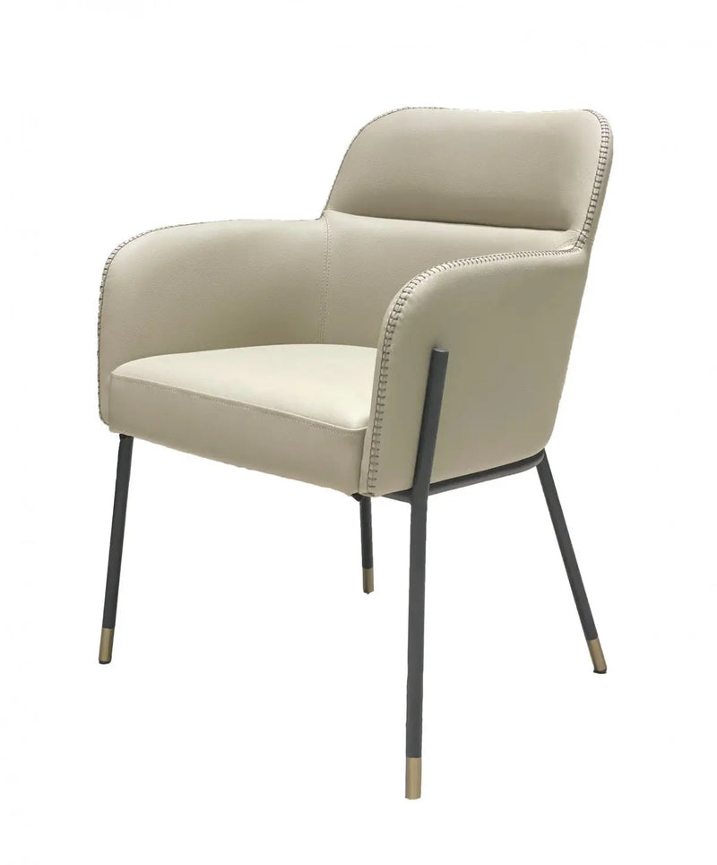Gray and Black Upholstered Faux Leather Slat Back Dining Arm Chair Homeroots Kitchen & Dining