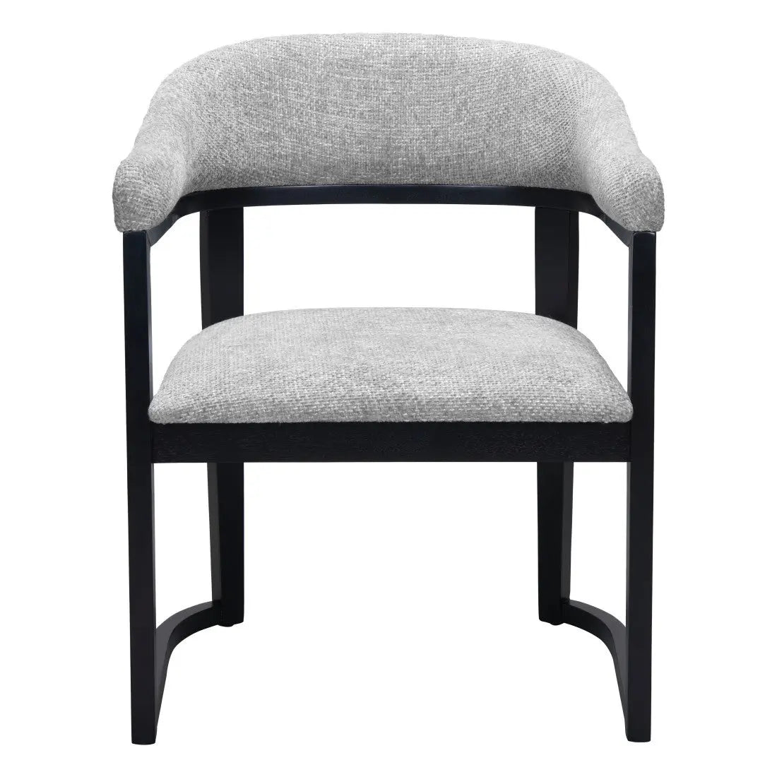 Gray and Black Upholstery Open Back Dining Arm Chair Homeroots Kitchen & Dining