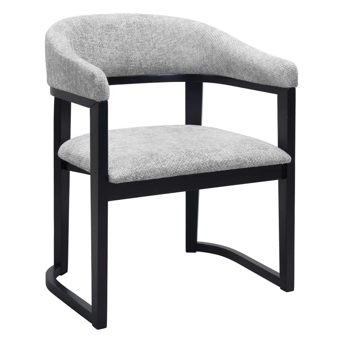 Gray and Black Upholstery Open Back Dining Arm Chair Homeroots Kitchen & Dining