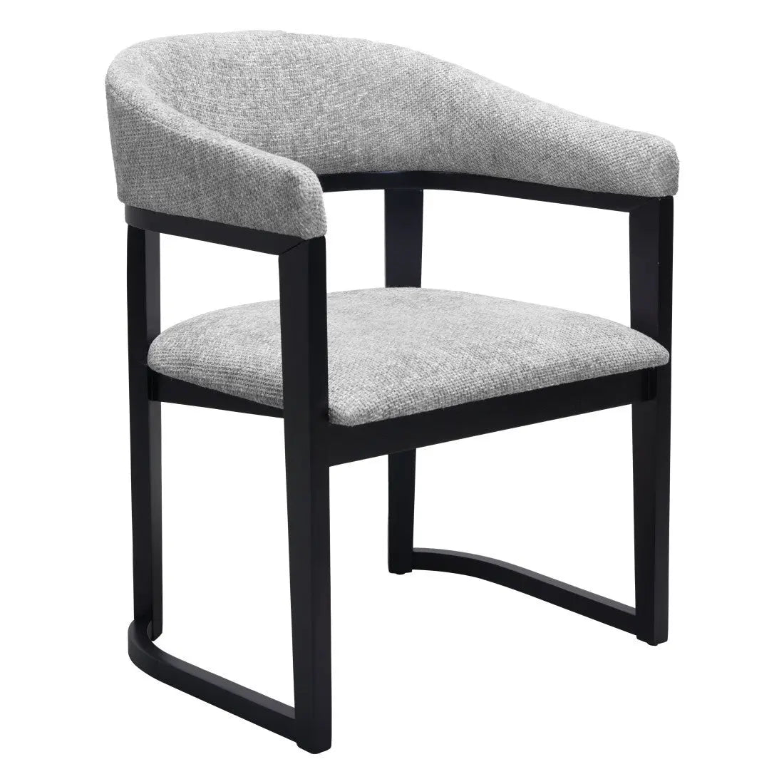 Gray and Black Upholstery Open Back Dining Arm Chair Homeroots Kitchen & Dining