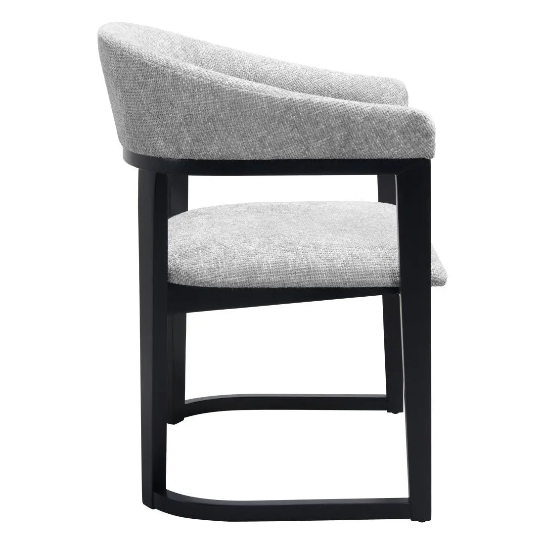 Gray and Black Upholstery Open Back Dining Arm Chair Homeroots Kitchen & Dining