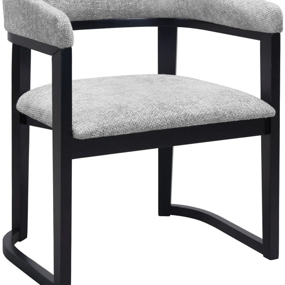 Gray and Black Upholstery Open Back Dining Arm Chair Homeroots Kitchen & Dining
