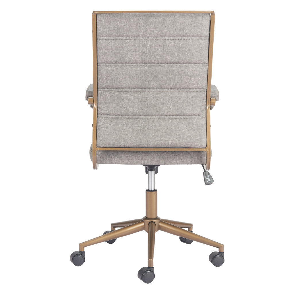 Gray and Bronze Adjustable Height Swivel Rolling Office Chair - GreatEagleInc