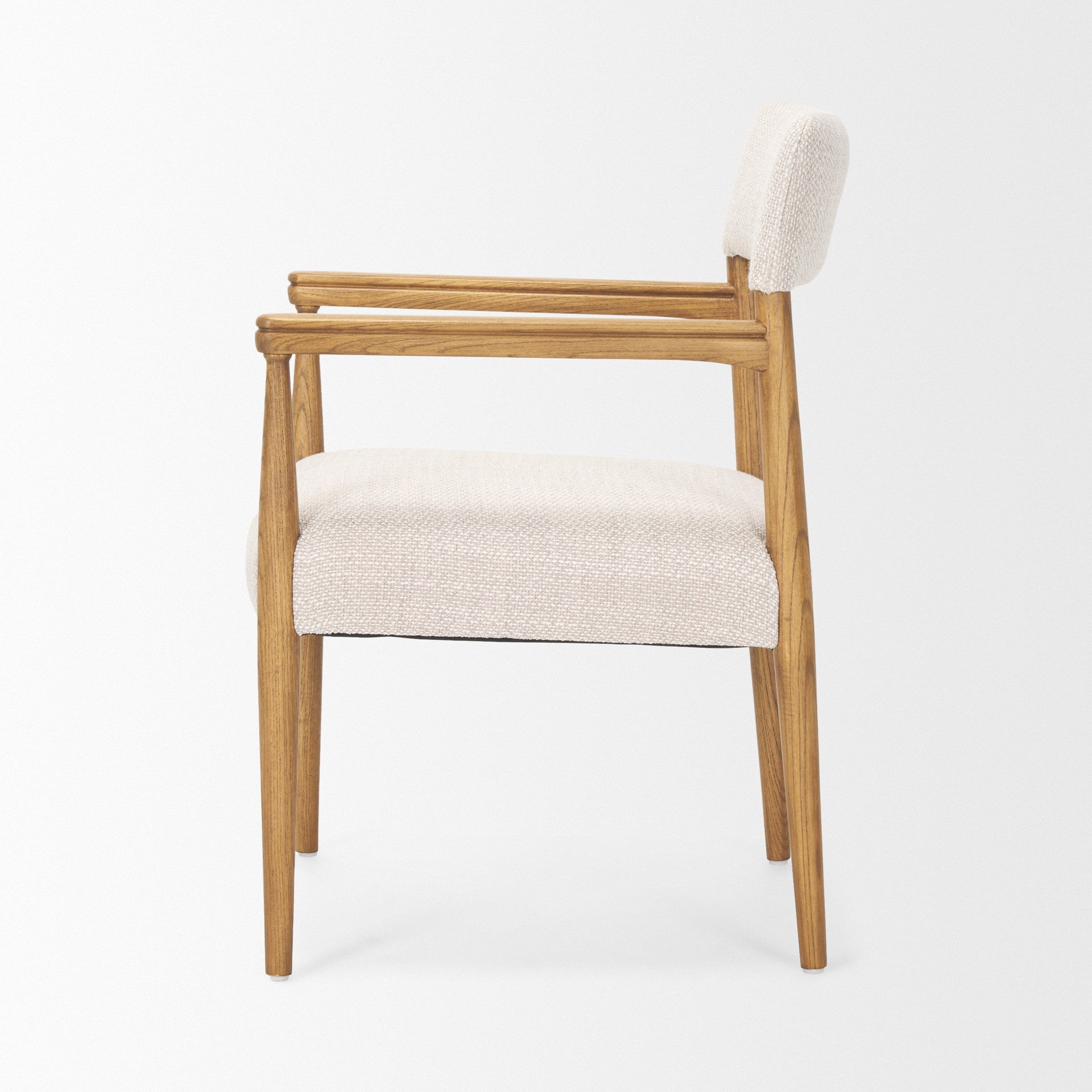 Gray and Brown Fabric Open Back Dining Arm Chair Homeroots Kitchen & Dining