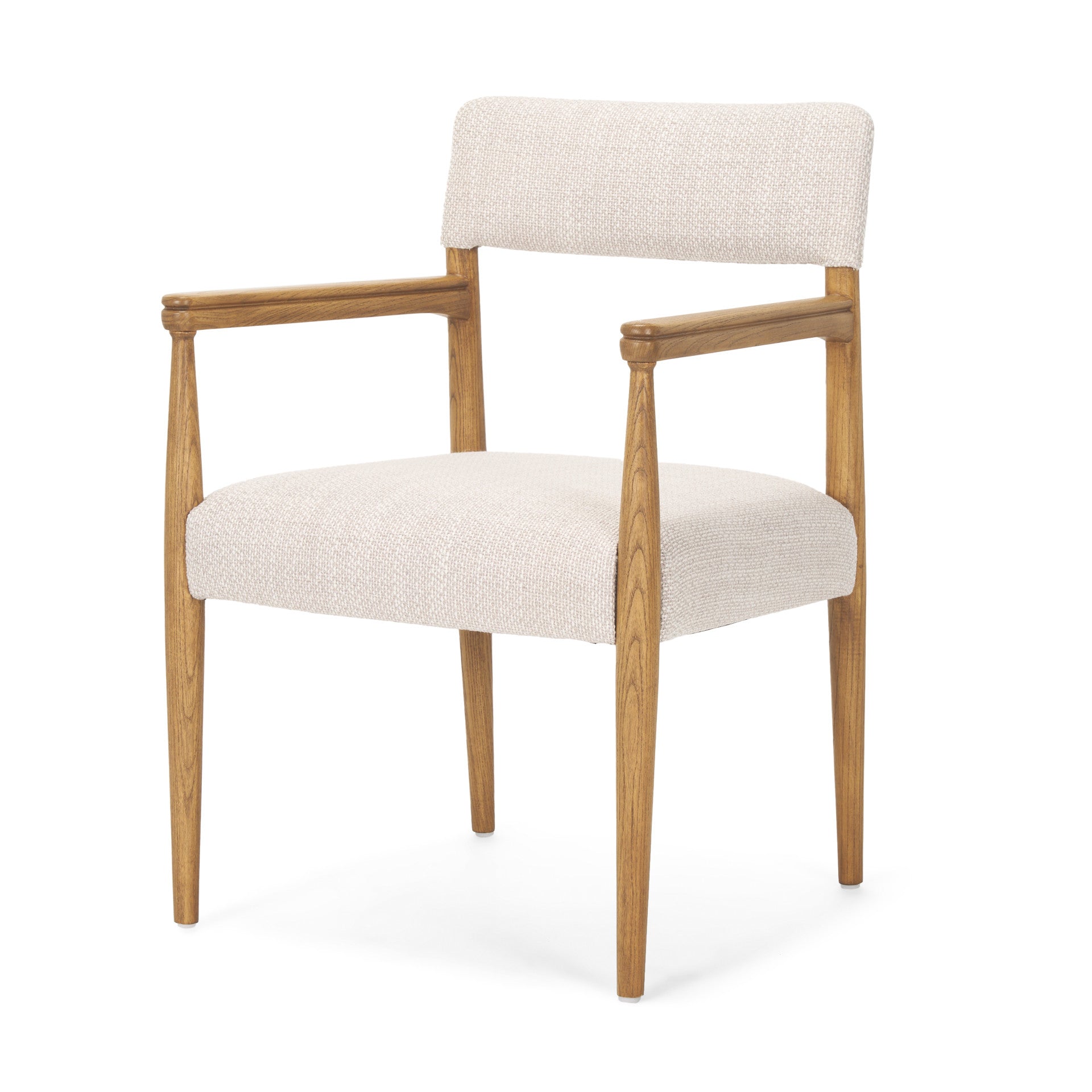 Gray and Brown Fabric Open Back Dining Arm Chair Homeroots Kitchen & Dining