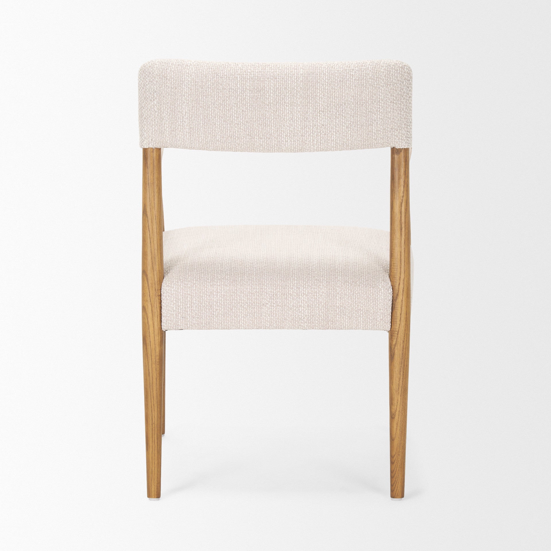 Gray and Brown Fabric Open Back Dining Arm Chair Homeroots Kitchen & Dining