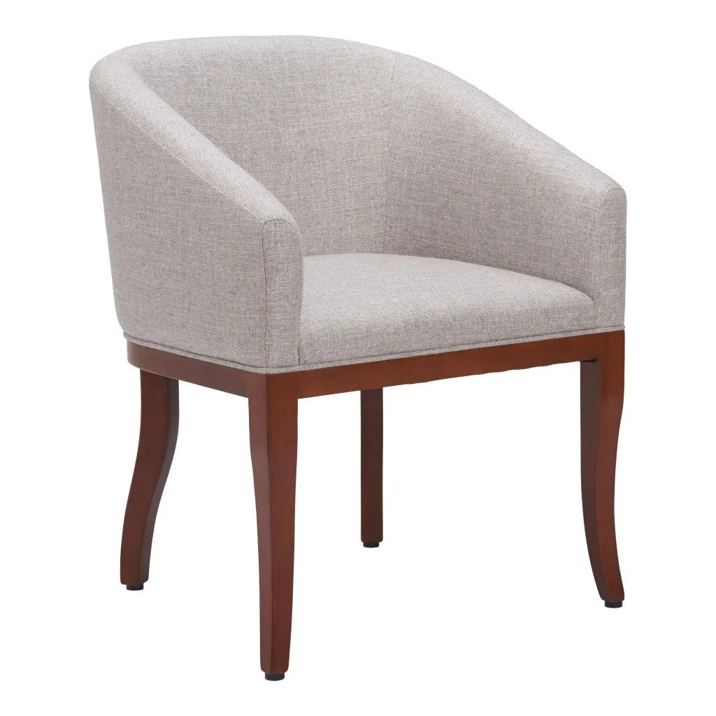 Gray and Brown Upholstered Fabric Dining Arm Chair - GreatEagleInc