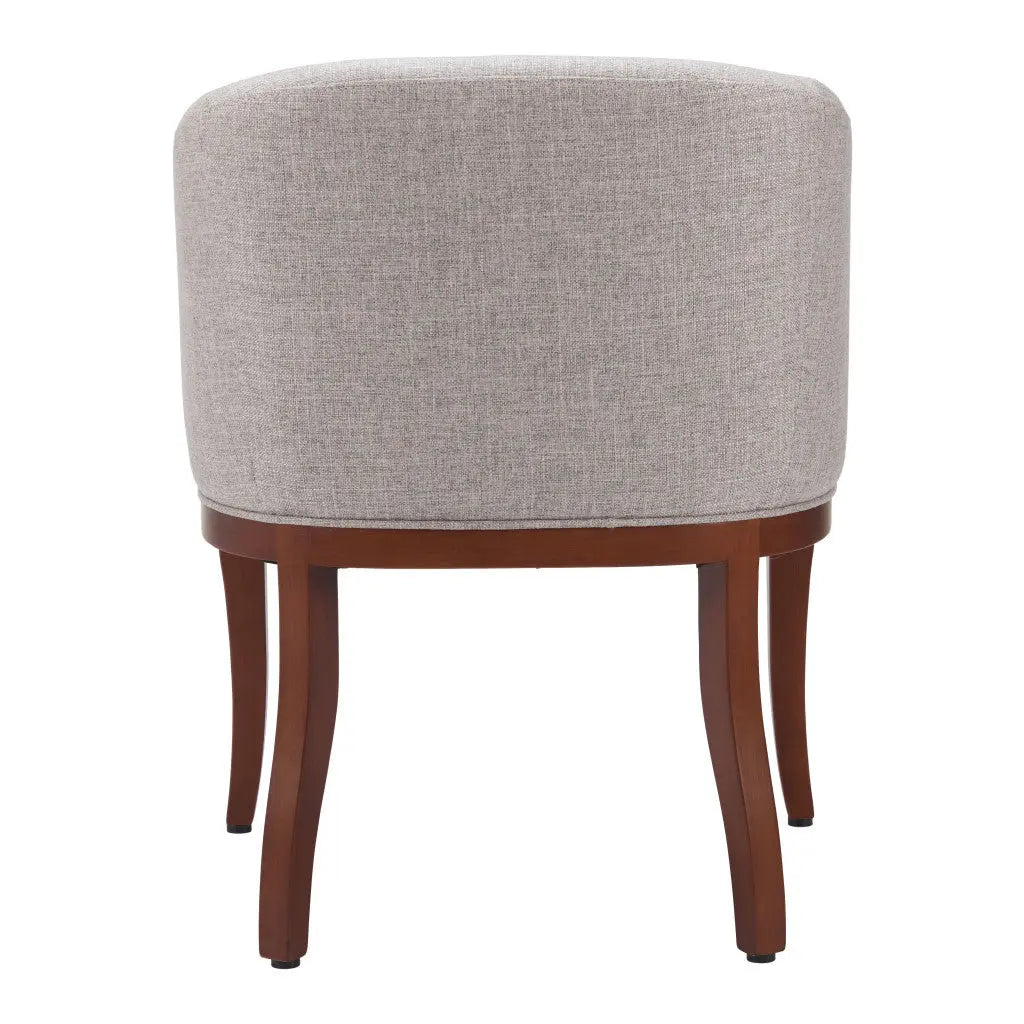Gray and Brown Upholstered Fabric Dining Arm Chair - GreatEagleInc