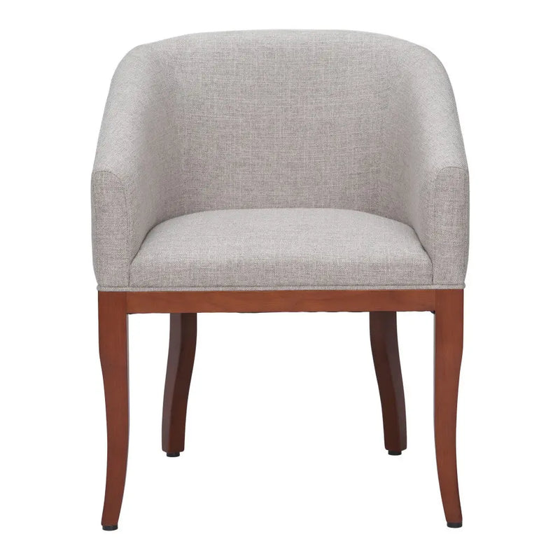 Gray and Brown Upholstered Fabric Dining Arm Chair - GreatEagleInc