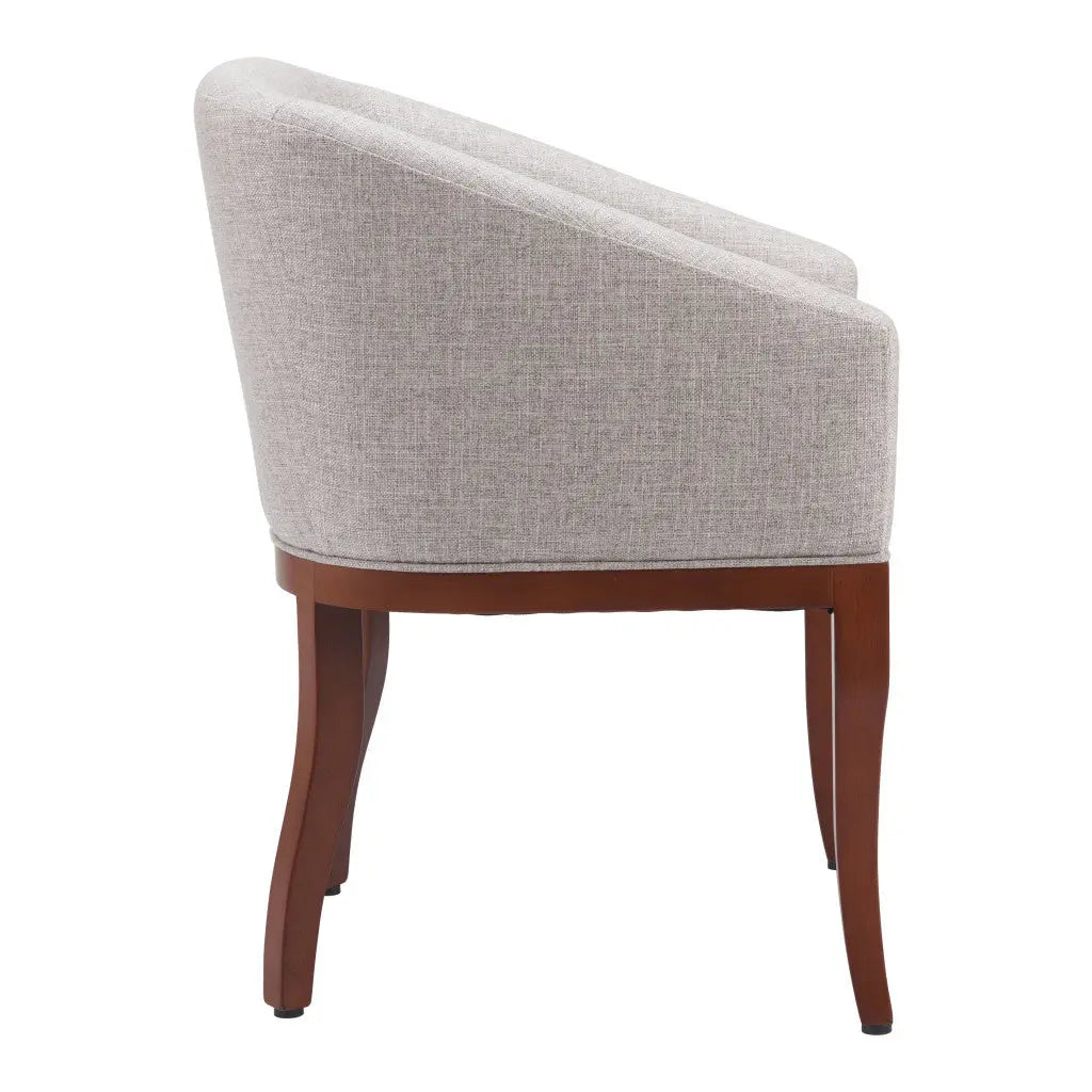 Gray and Brown Upholstered Fabric Dining Arm Chair - GreatEagleInc