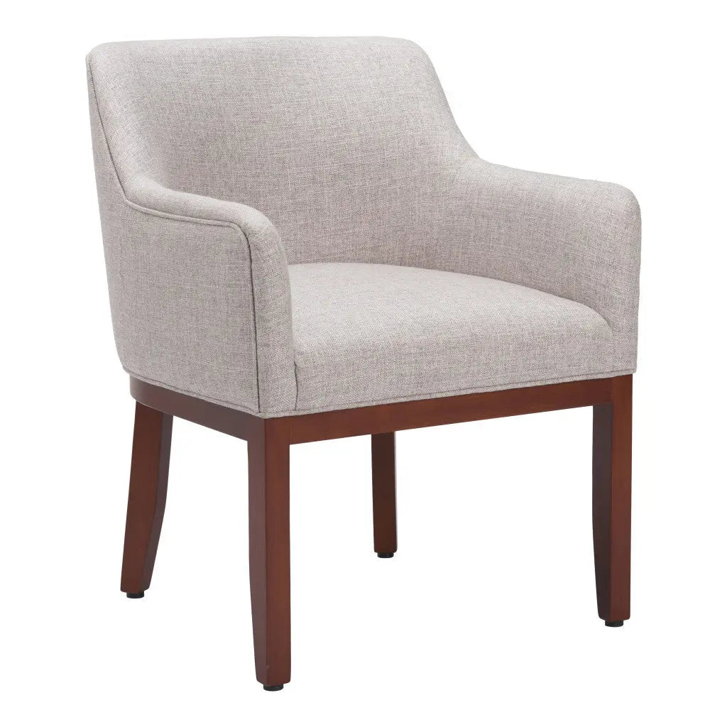 Gray and Brown Upholstered Fabric Dining Arm Chair - GreatEagleInc