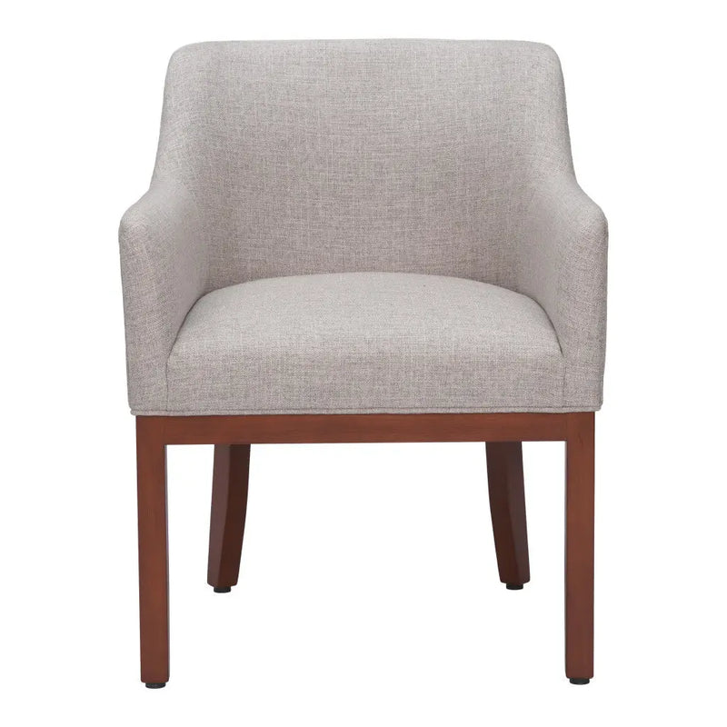 Gray and Brown Upholstered Fabric Dining Arm Chair - GreatEagleInc