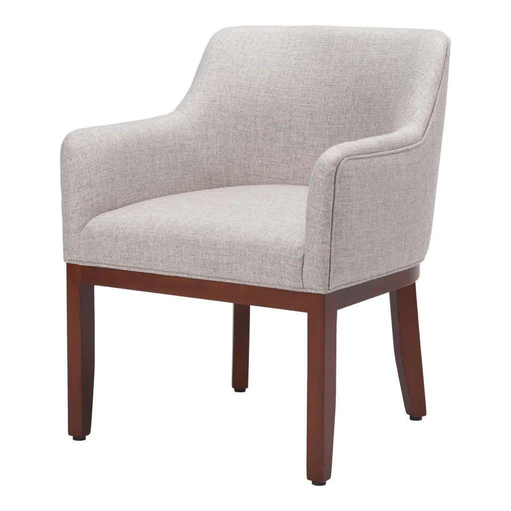 Gray and Brown Upholstered Fabric Dining Arm Chair - GreatEagleInc