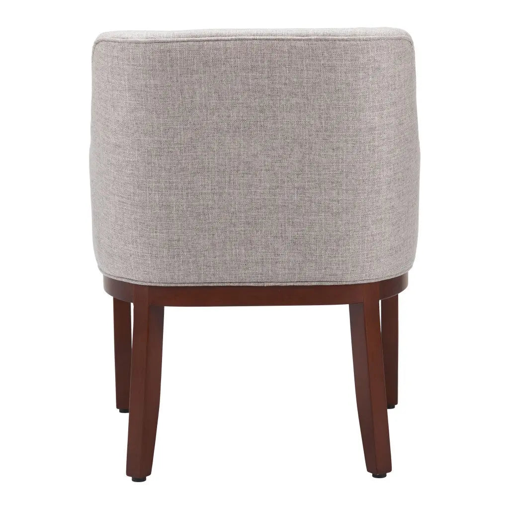 Gray and Brown Upholstered Fabric Dining Arm Chair - GreatEagleInc