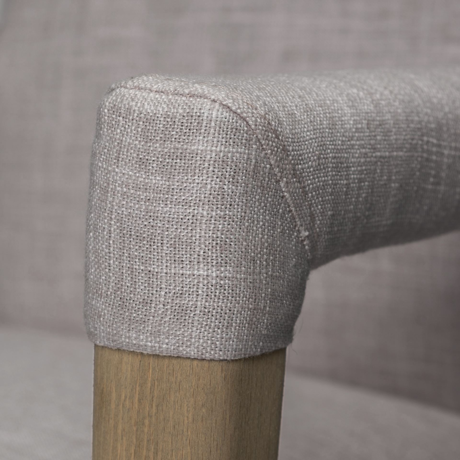 Gray and Brown Upholstered Fabric King Louis Back Dining Arm Chair - GreatEagleInc
