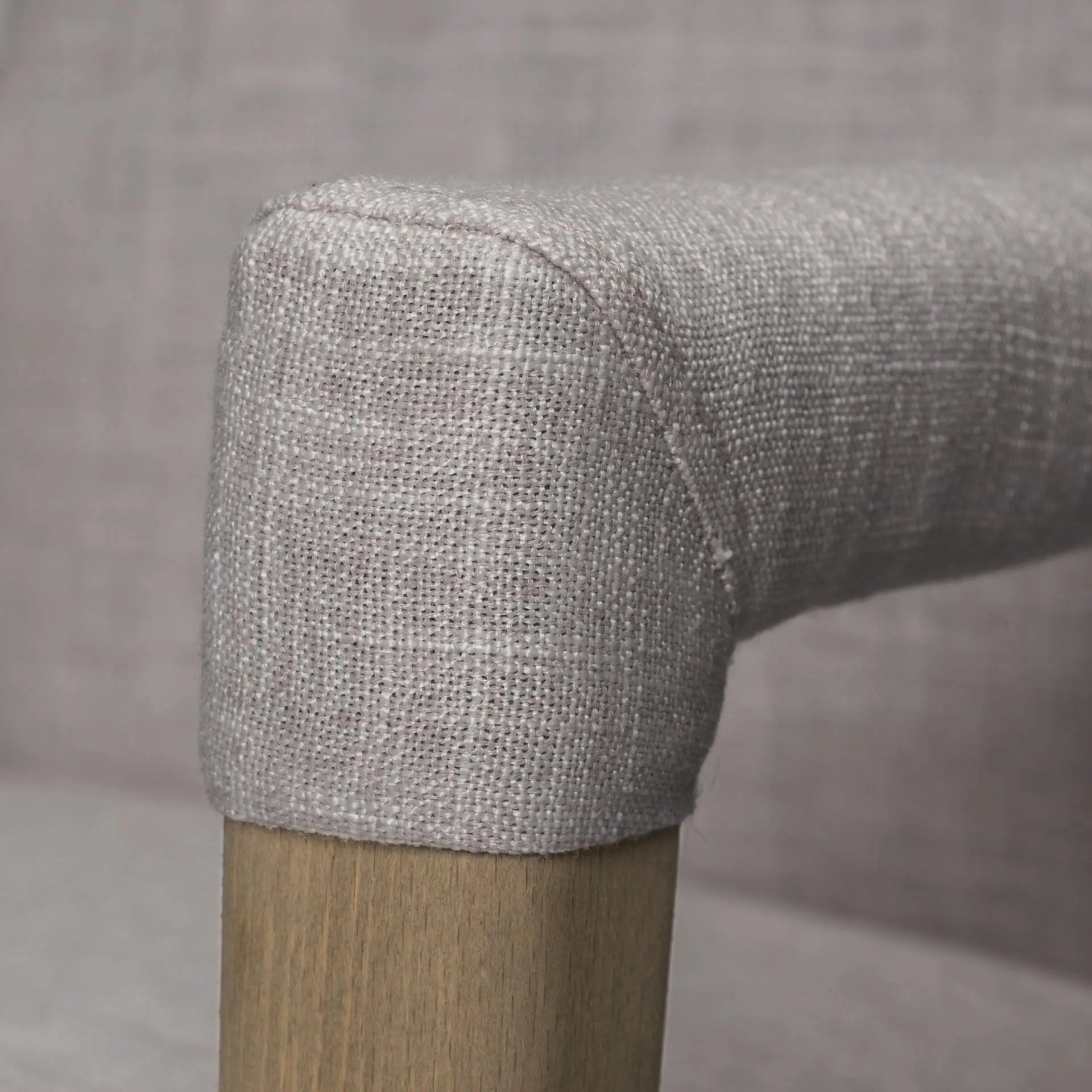 Gray and Brown Upholstered Fabric King Louis Back Dining Arm Chair - GreatEagleInc