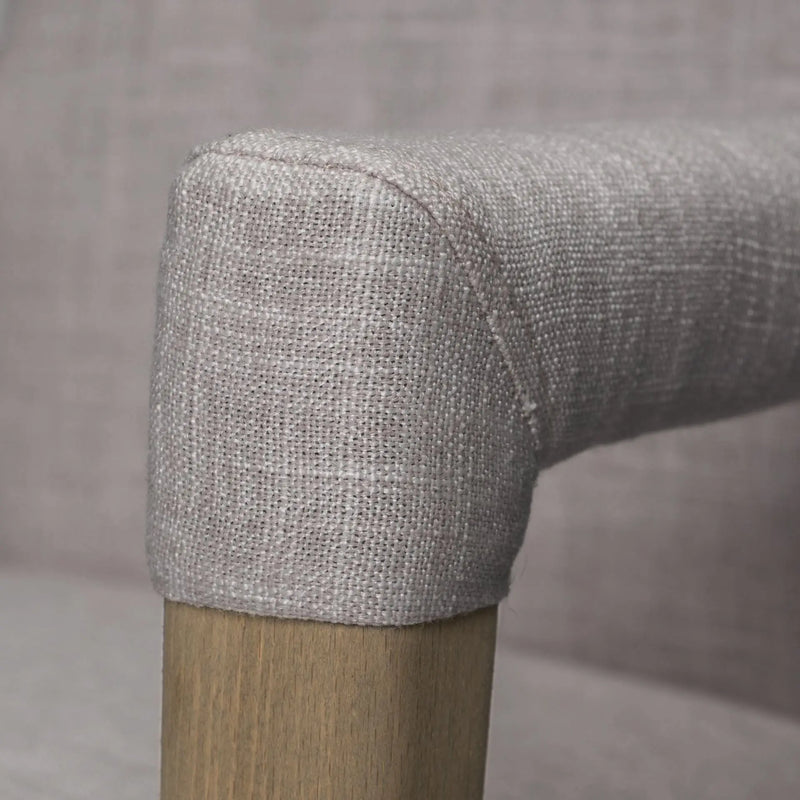 Gray and Brown Upholstered Fabric King Louis Back Dining Arm Chair - GreatEagleInc