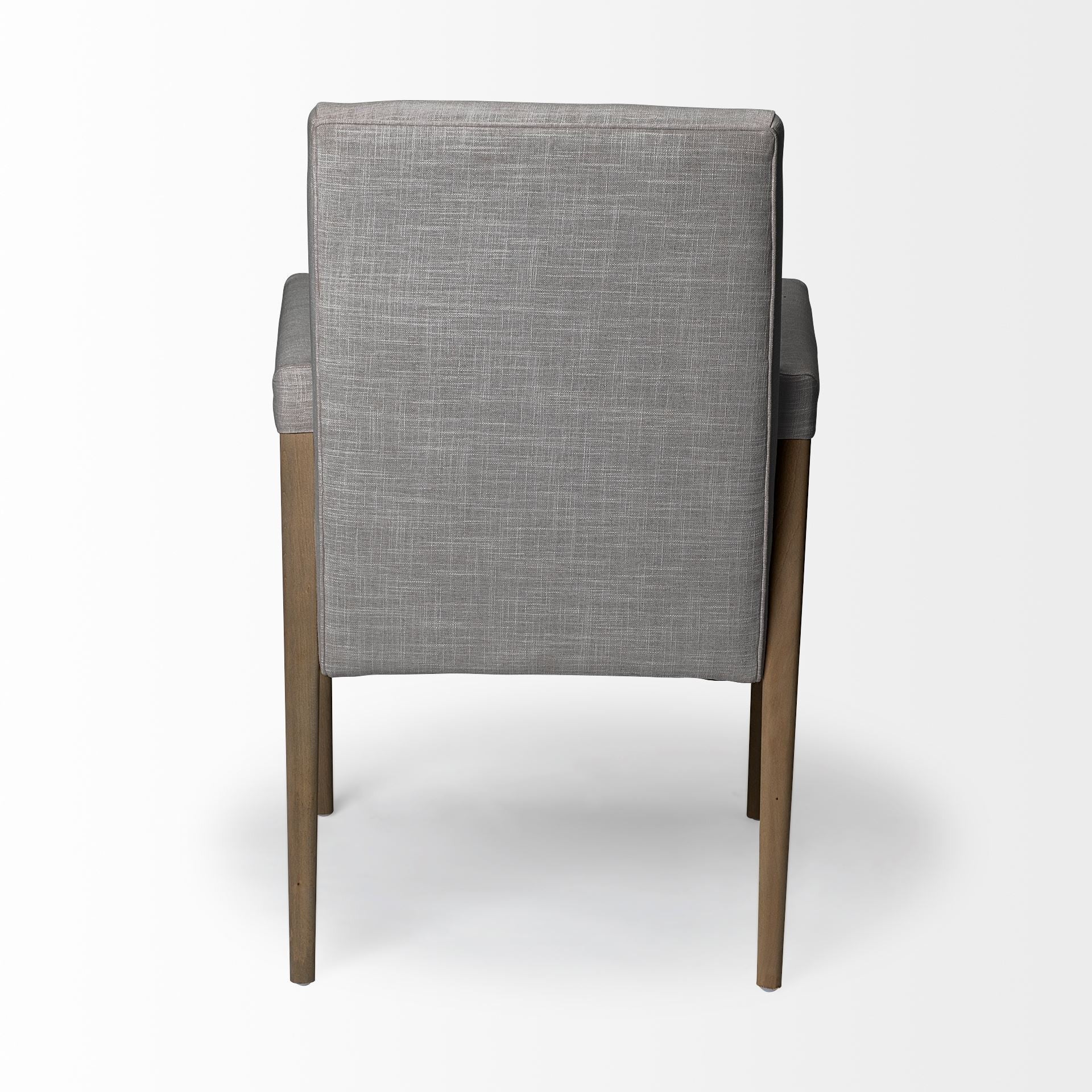 Gray and Brown Upholstered Fabric King Louis Back Dining Arm Chair - GreatEagleInc