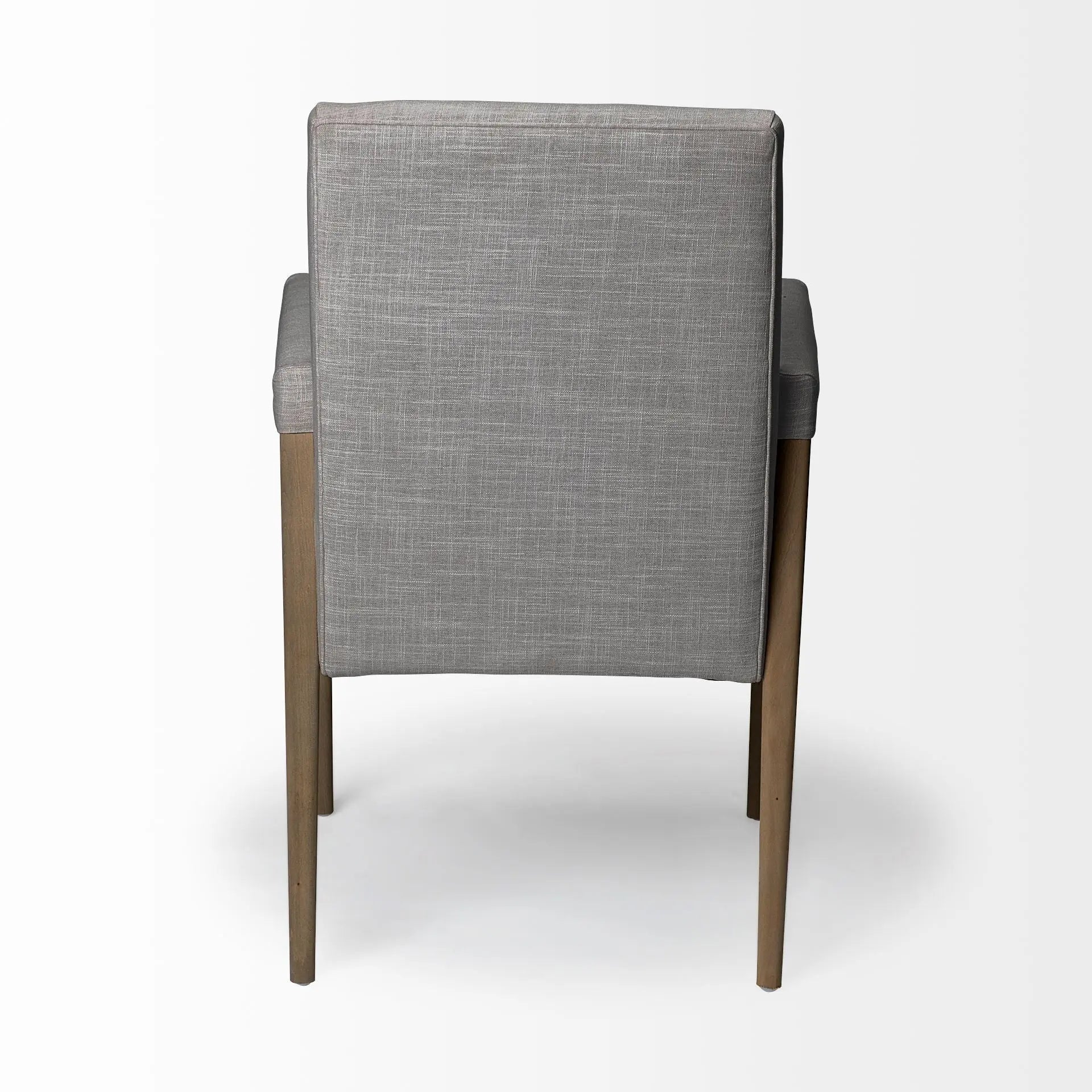 Gray and Brown Upholstered Fabric King Louis Back Dining Arm Chair - GreatEagleInc