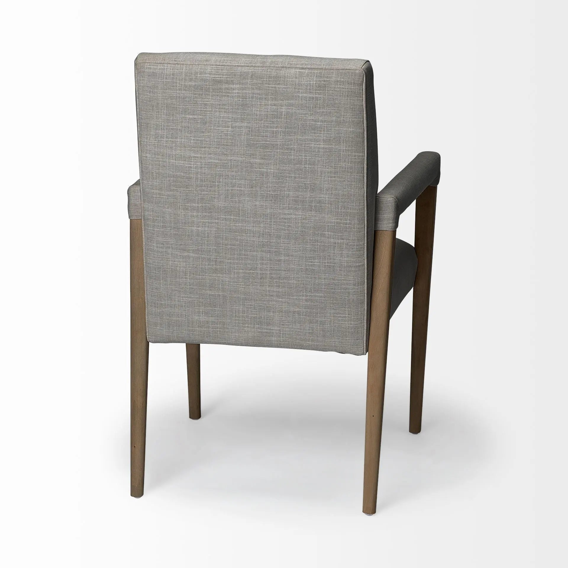 Gray and Brown Upholstered Fabric King Louis Back Dining Arm Chair - GreatEagleInc