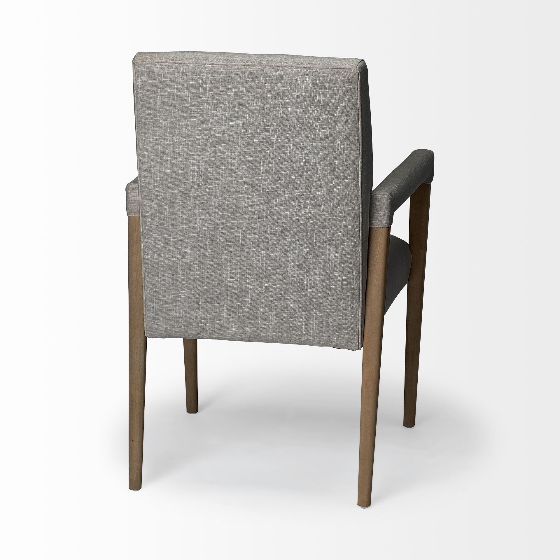 Gray and Brown Upholstered Fabric King Louis Back Dining Arm Chair - GreatEagleInc