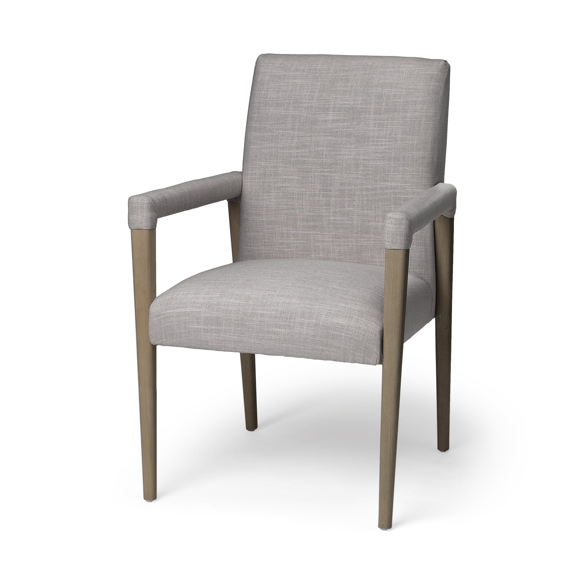 Gray and Brown Upholstered Fabric King Louis Back Dining Arm Chair - GreatEagleInc