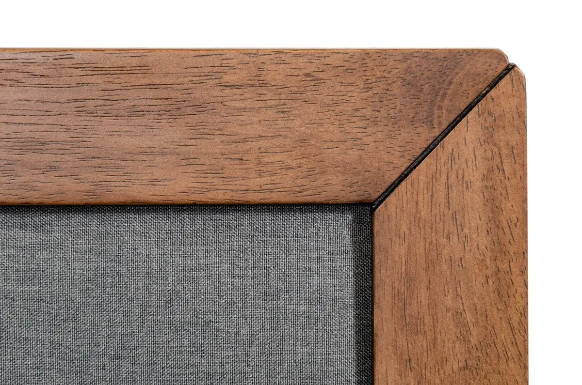 Gray and Brown Wood And Linen King Bed Frame Homeroots Bed & Bath