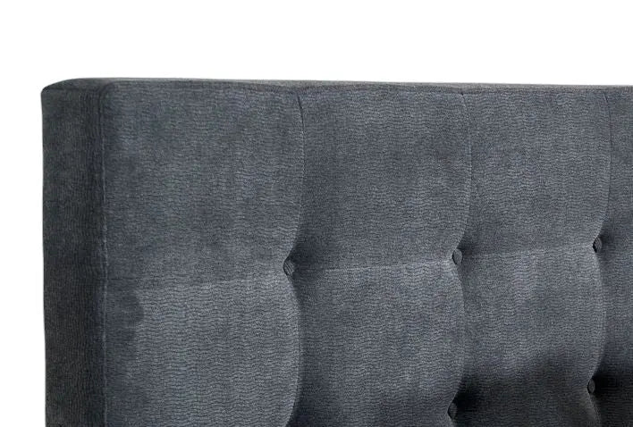 Gray and Brown Wood And Tufted Polyester King Bed Frame Homeroots Bed & Bath